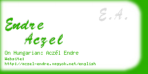 endre aczel business card