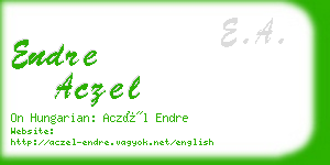 endre aczel business card